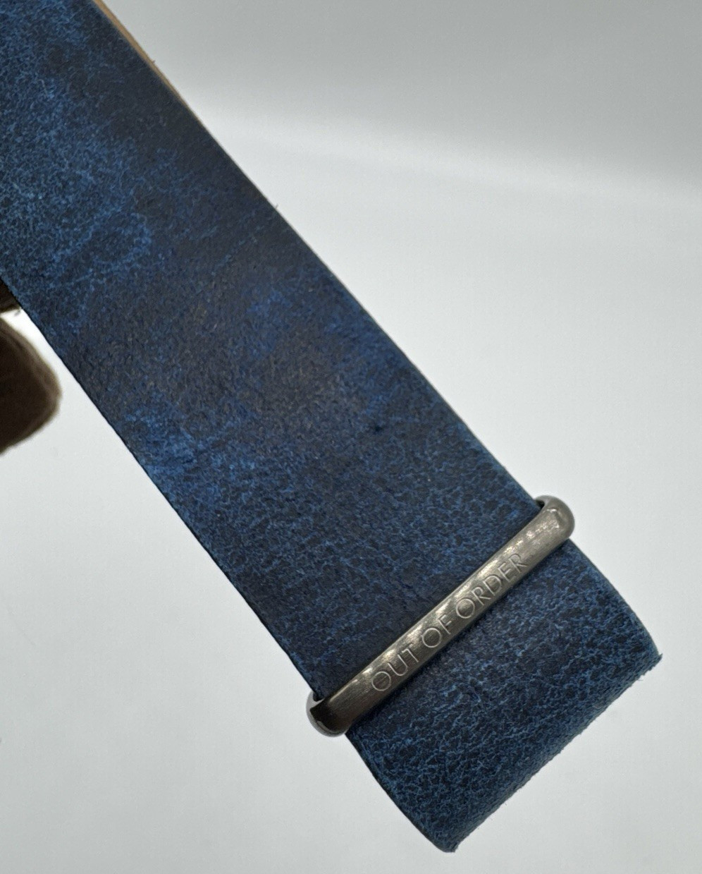 Out Of Order OOO Blue Military Watch Strap 22mm Vera Pelle Leather Made in Italy