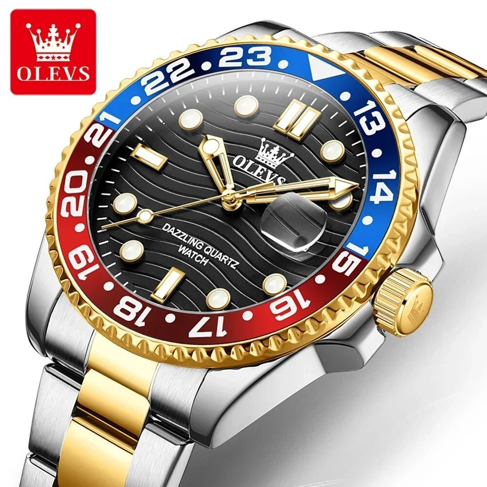 Waterproof Quartz Watch Men’s Men OLEVS Luminous Luxury Date Business Strap