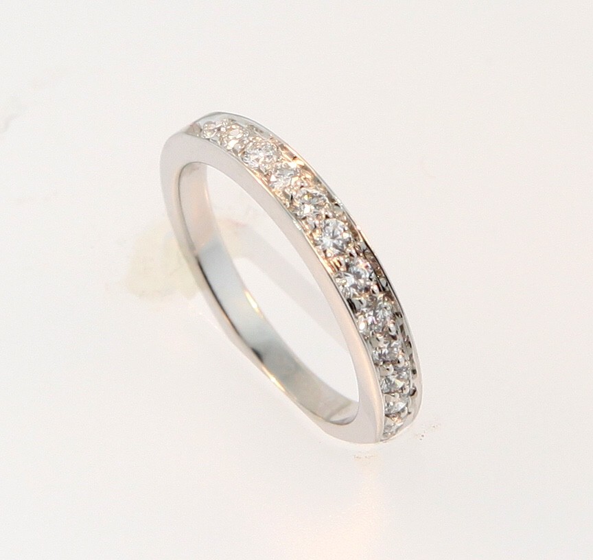 Tiffany & Co. 2.75mm Diamond Wedding Band Ring Sz 4.0
