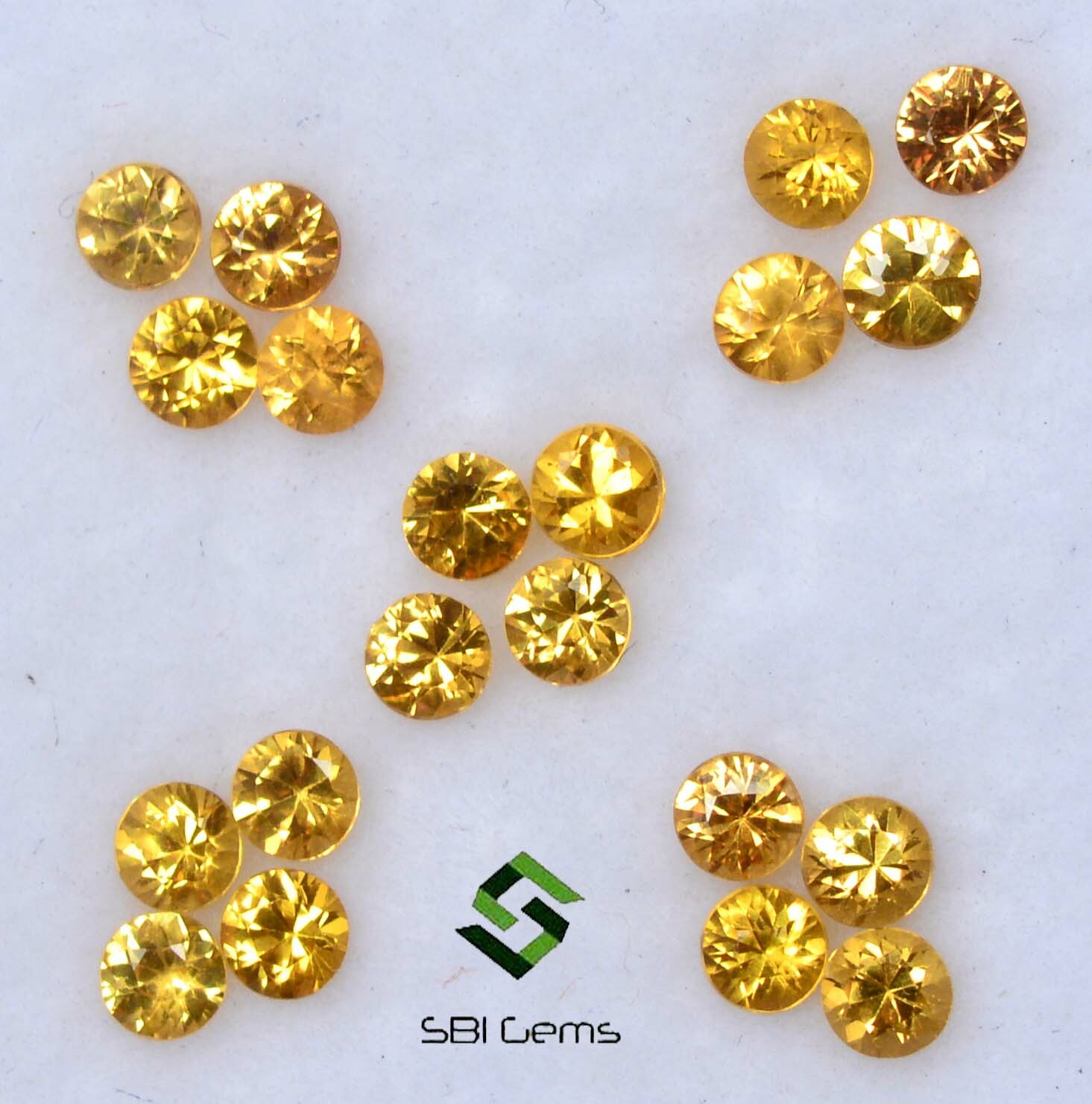 1.51 Cts Natural Yellow Sapphire Round Diamond Cut 2.50 mm Lot 20 Pcs Gemstones