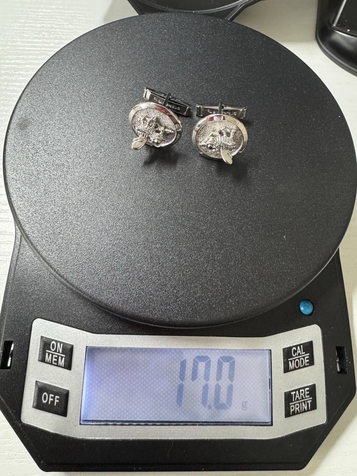 Sterling Stamped, Kinney Signed, Vintage, 17,0 grams, Unisex Beetle Cufflinks Se