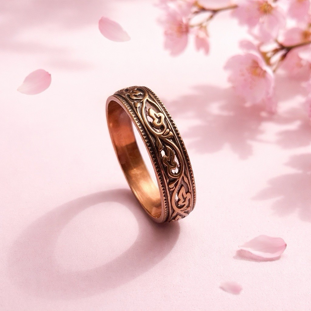 Solid Copper Band Ring CR018 – 1/4″ inch wide – Available in size 13.