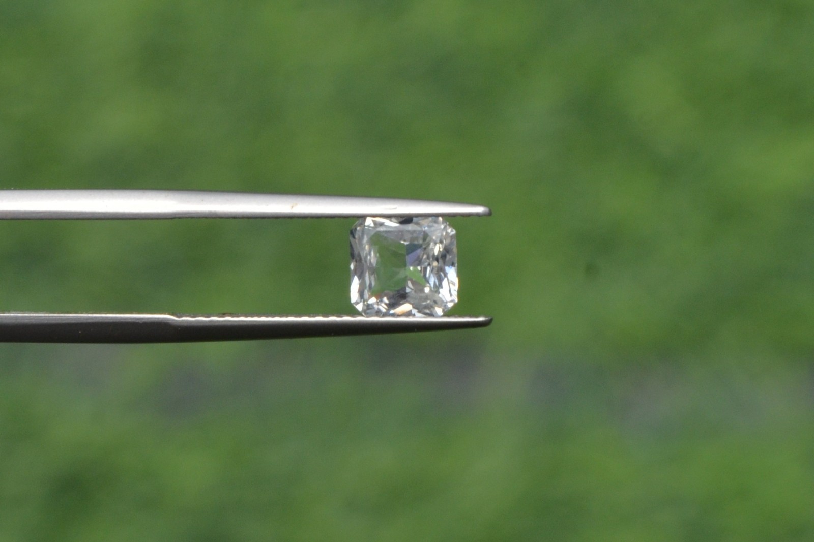 Unheated White Sapp 1.37 Carat. Not Enhanced Emerald Step Cut from Sri Lanka