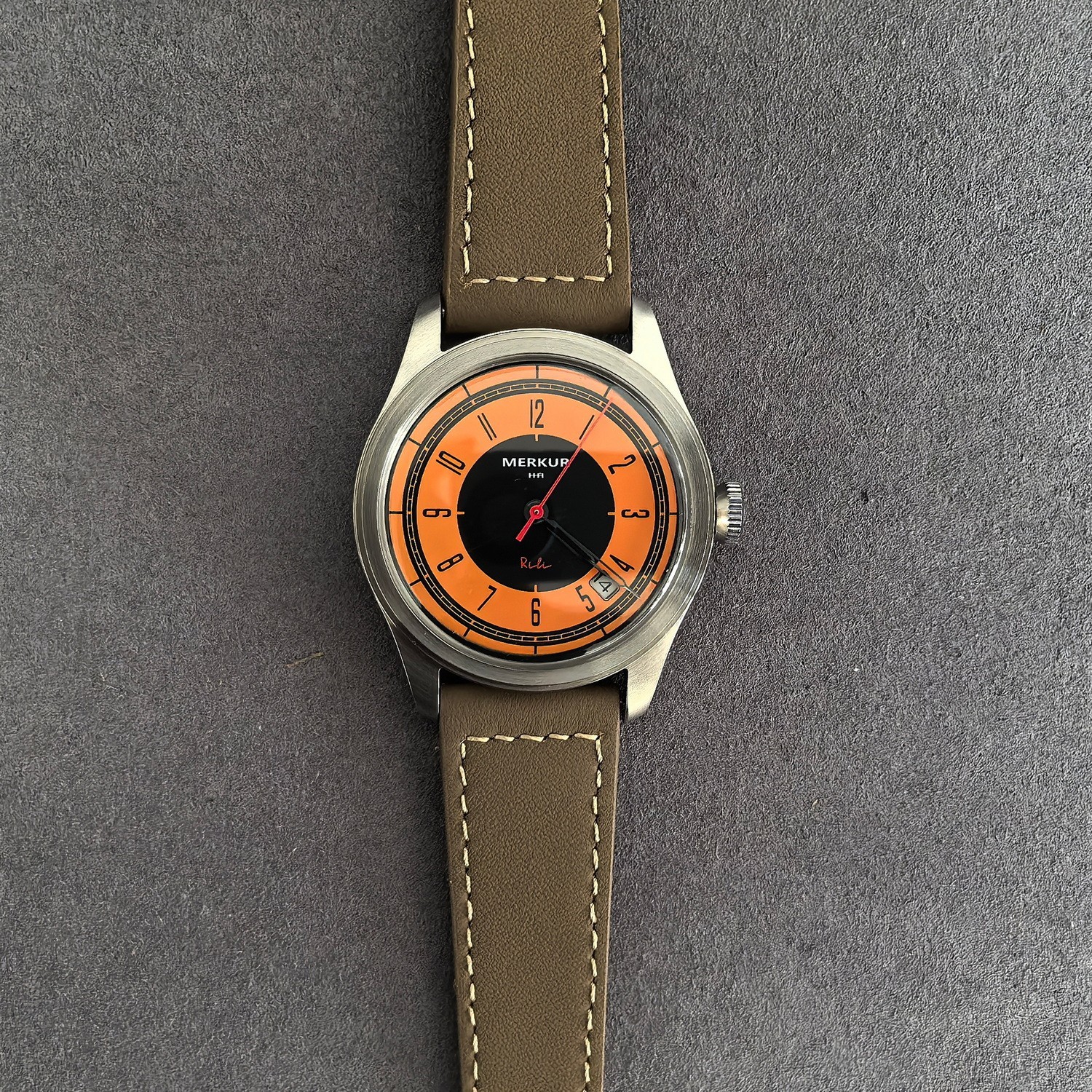 Merkur Men Pilot Watch 38mm Manual Winding Mechanical Wristwatch K1 Mirror M01D