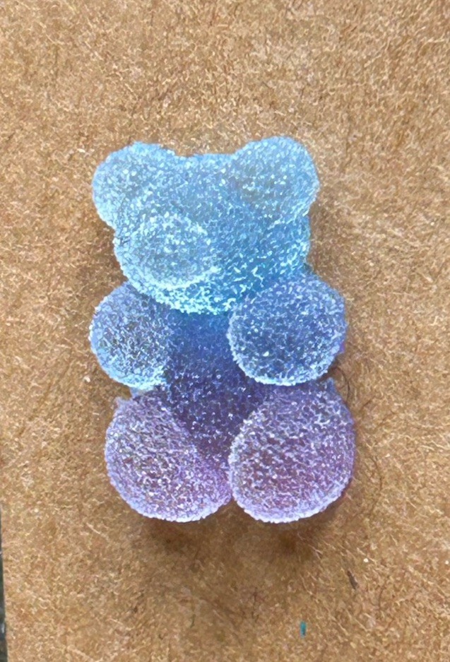 Cute! Frosted Gradient Blue Gummy Bear Stud Earrings