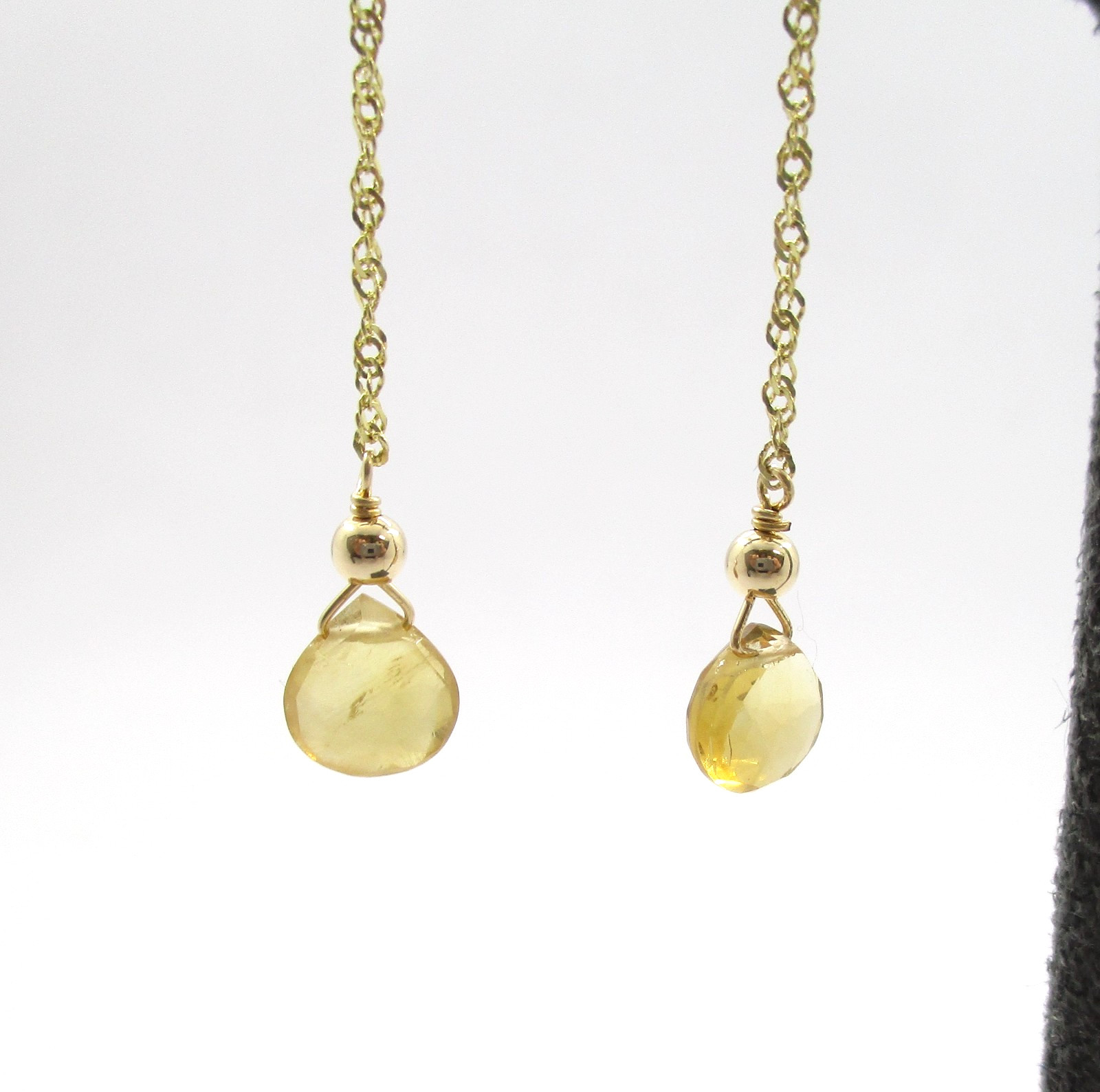 1.38 CTW Citrine Briolette Dangle Earrings 14 Karat Gold Filled
