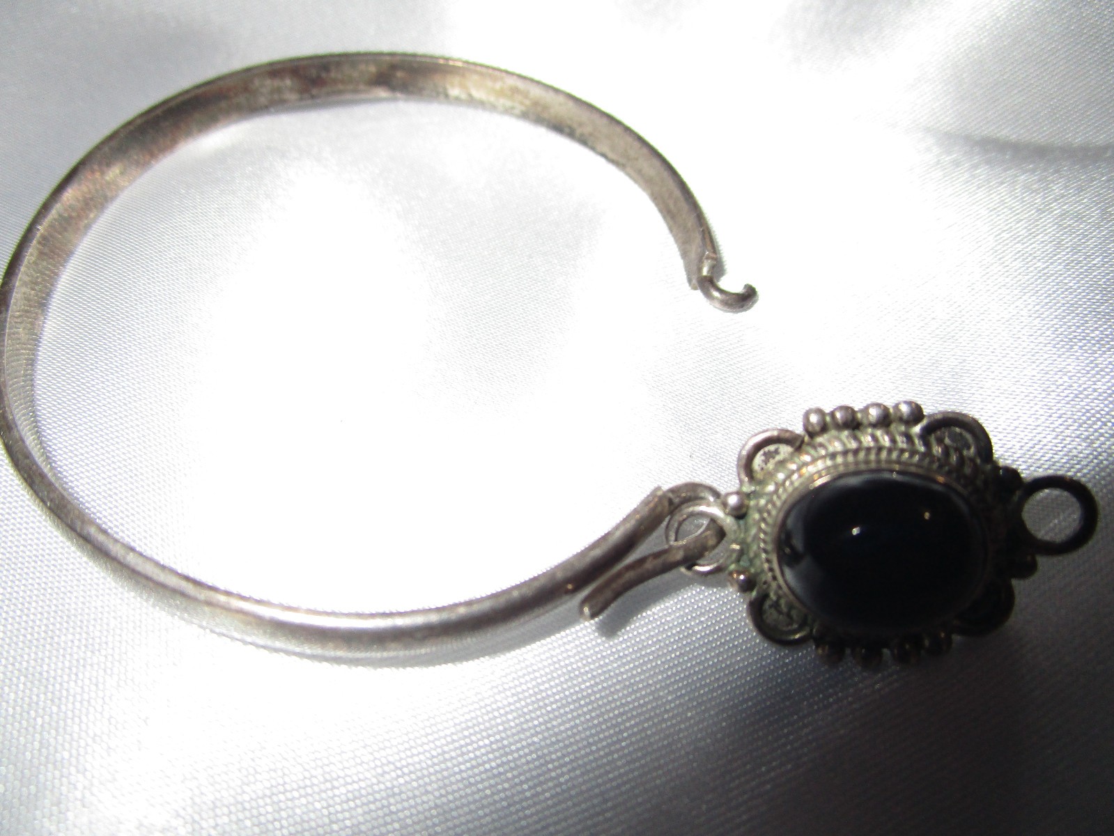 vintage ,Mexico sterling silver & black onyx bracelet and ring combo READ