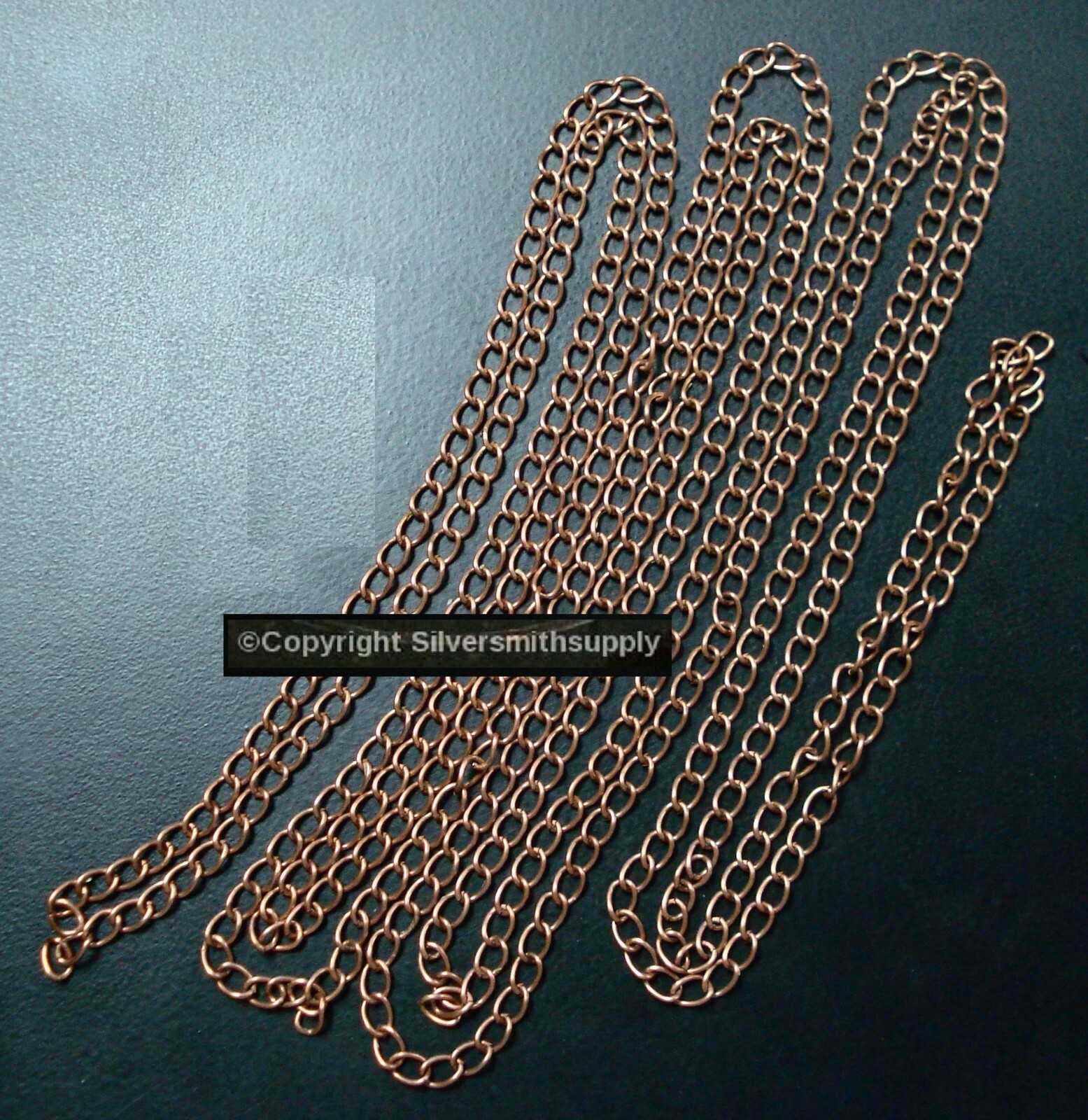 6′ Antique copper plated bulk twist cable link 5x4x3mm necklace extenders CH128