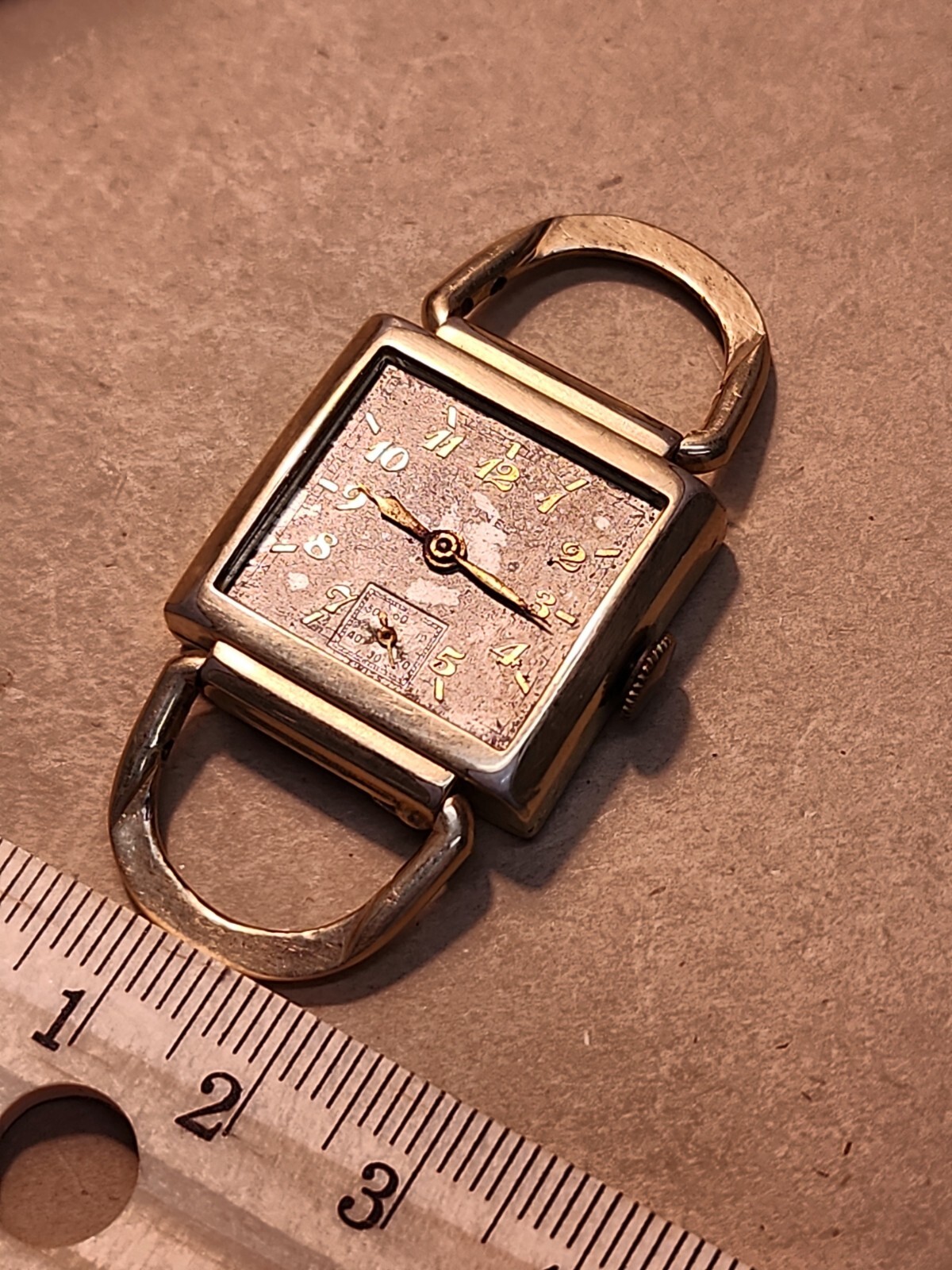 1940’s Longines 10L 10K Yellow GF Hinged Lug Driver’s Watch For Parts/Repairs