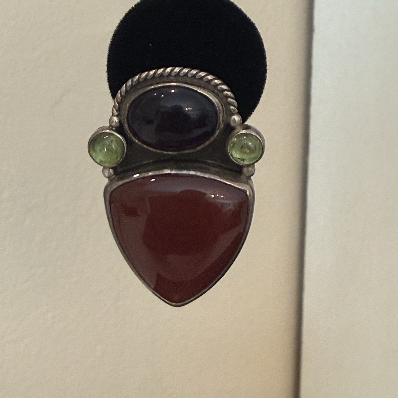 Rêve Sterling Silver Multi Gemstone Stud Earrings Signed Vintage Artisan