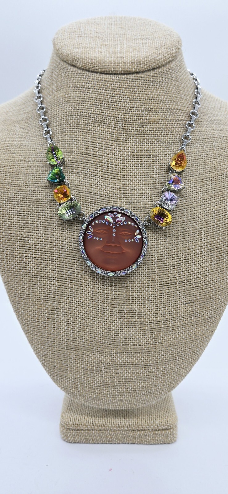 Kirks Folly Necklace Cosmic Bliss Empress Seaview Moon Silver tone Set 2pc