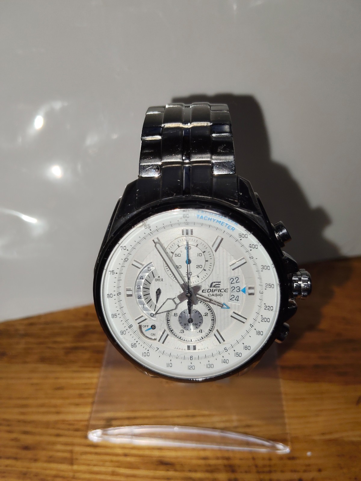 Casio Edifice EFR-501 Chronograph Silver Dial Men’s Watch – New Battery / Tested