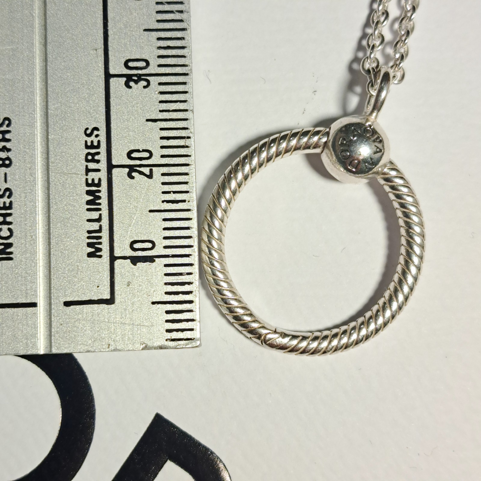 Pandora moments small O Pendant with 60cm Chain – 925 Silver New unused
