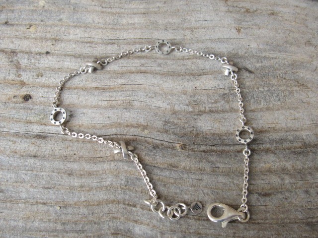 NEW SILPADA A2173 Sterling Silver X0 Hugs & Kisses Ankle Bracelet 9.5in A 2173