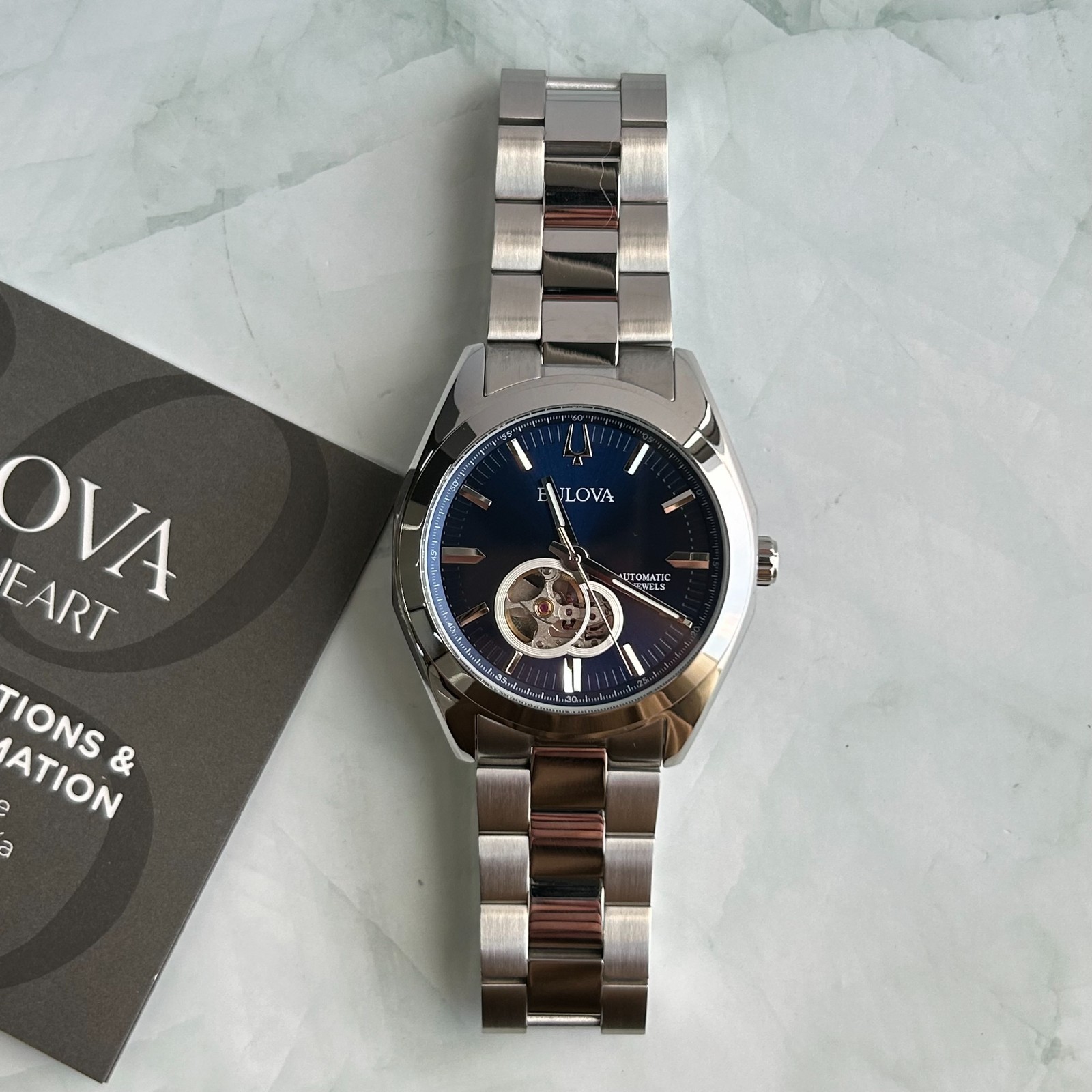 Bulova Surveyor Blue Dial Stainless Steel Strap Men’s 96A275 Automatic Watch