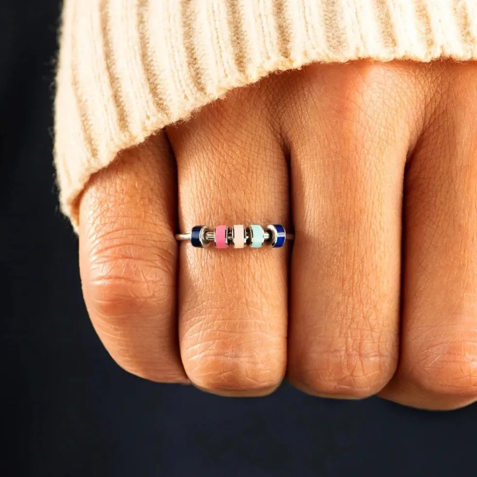 Adjustable Stainless Steel Spiral Fidget Ring Anxiety Relief Stress Jewelry