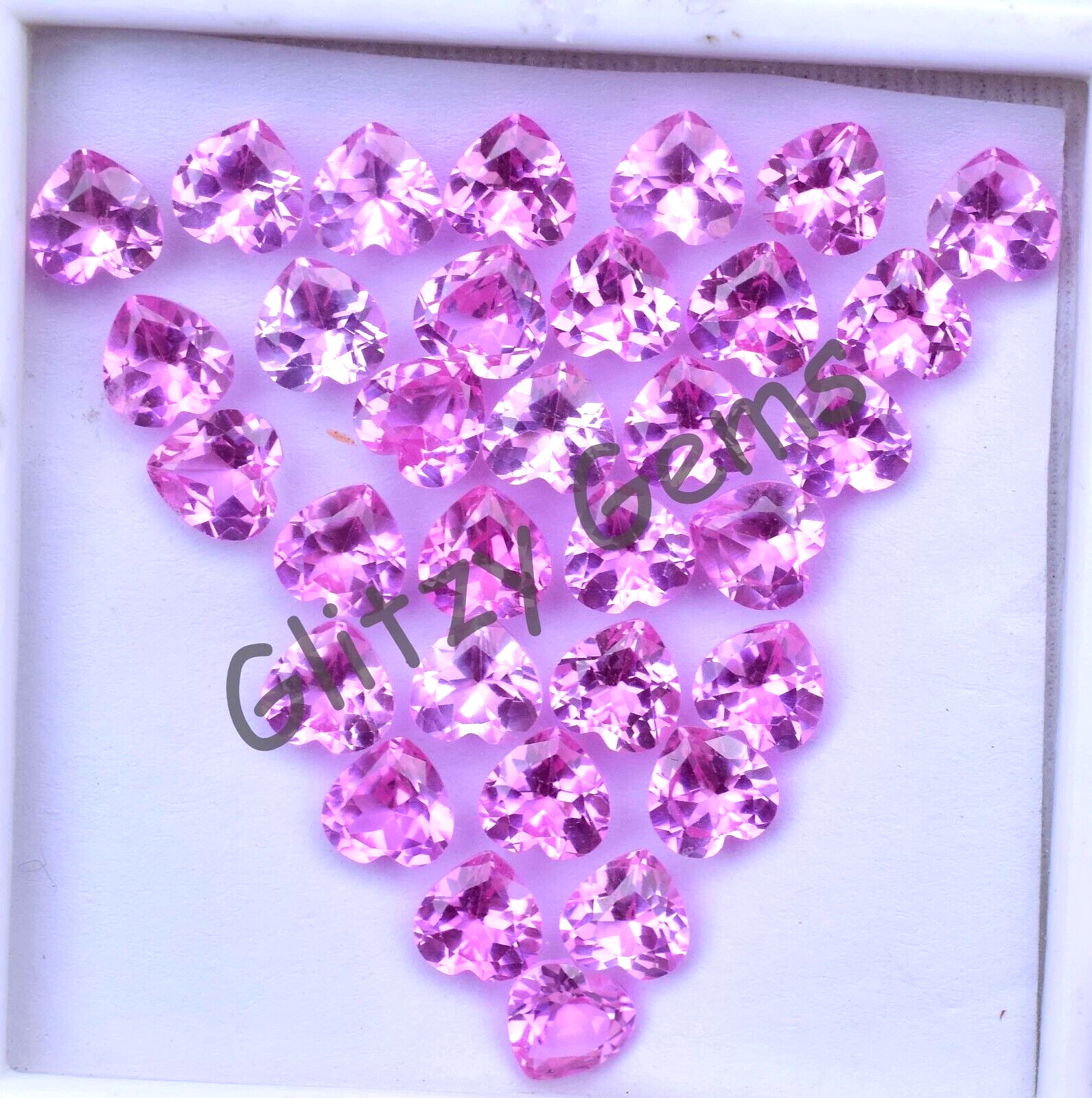 22 Pcs Natural Mogok Pink Ruby Heart 6.90 MM Certified Flawless Loose Gemstone