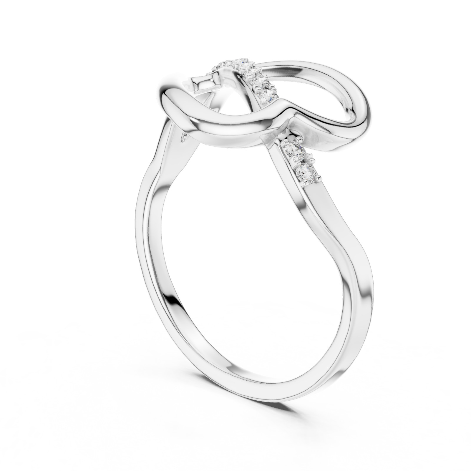 Natural Certfied Round Diamond Lovely Petite Twist Anniversary Ring 925 Silver