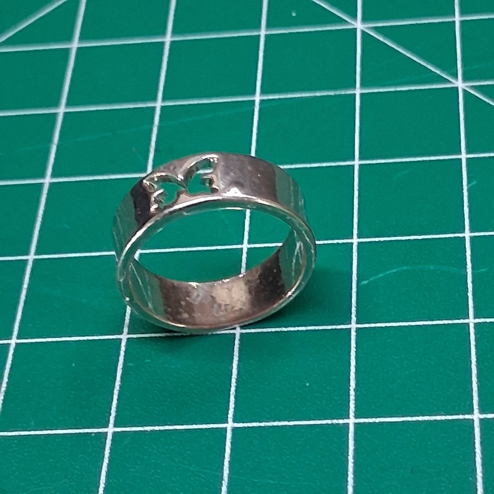 Vintage Polished Stainless Steel Laser Cut Butterfly Design Size 7.5 Band Ring