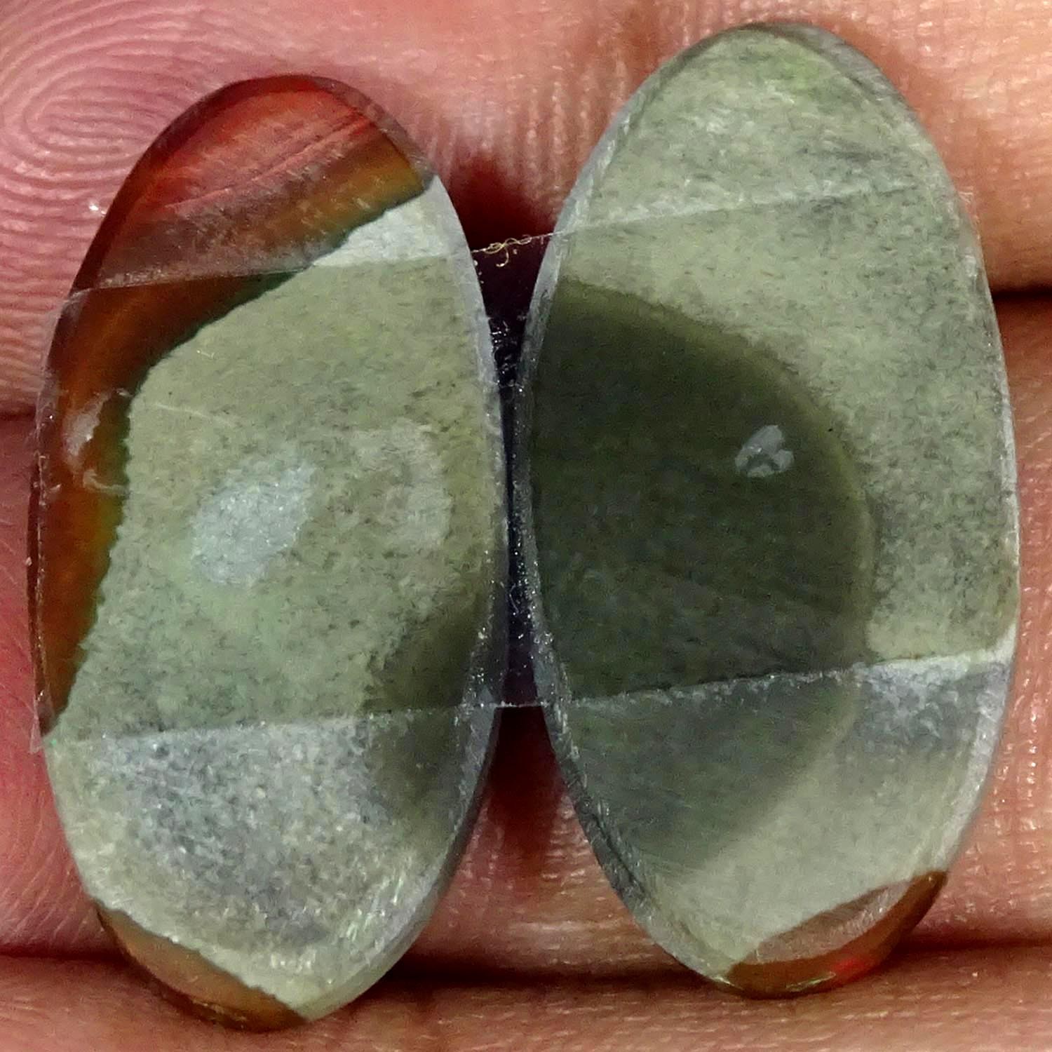 20.50Cts A+ Natural Polygram Jasper Pair Oval Cabochon Gemstone 12X25X4MM