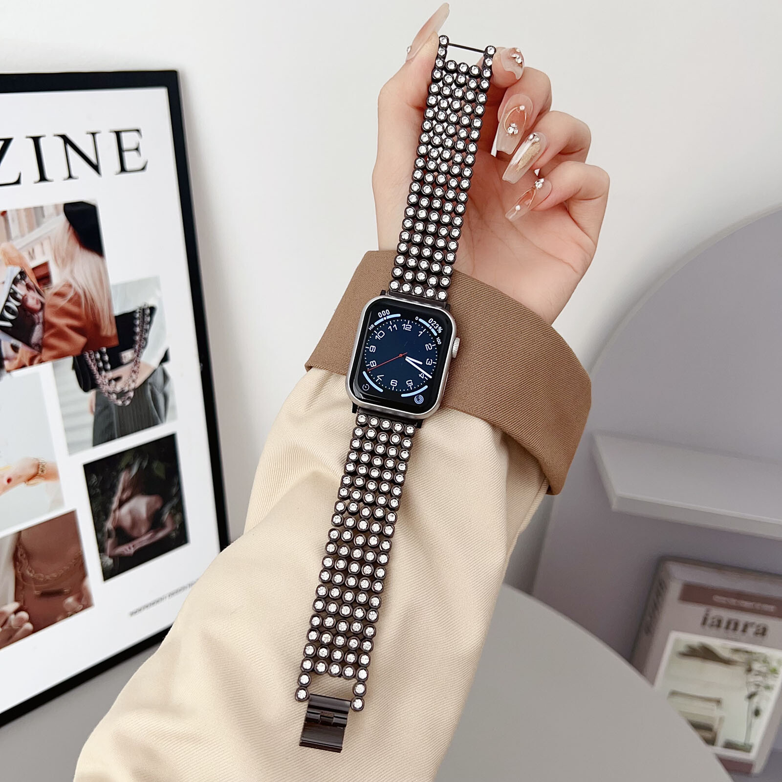 Bling Women Luxury Watch Band Strap For iWatch Ultra 2/1 Series 10/9/8/7/SE/6/5