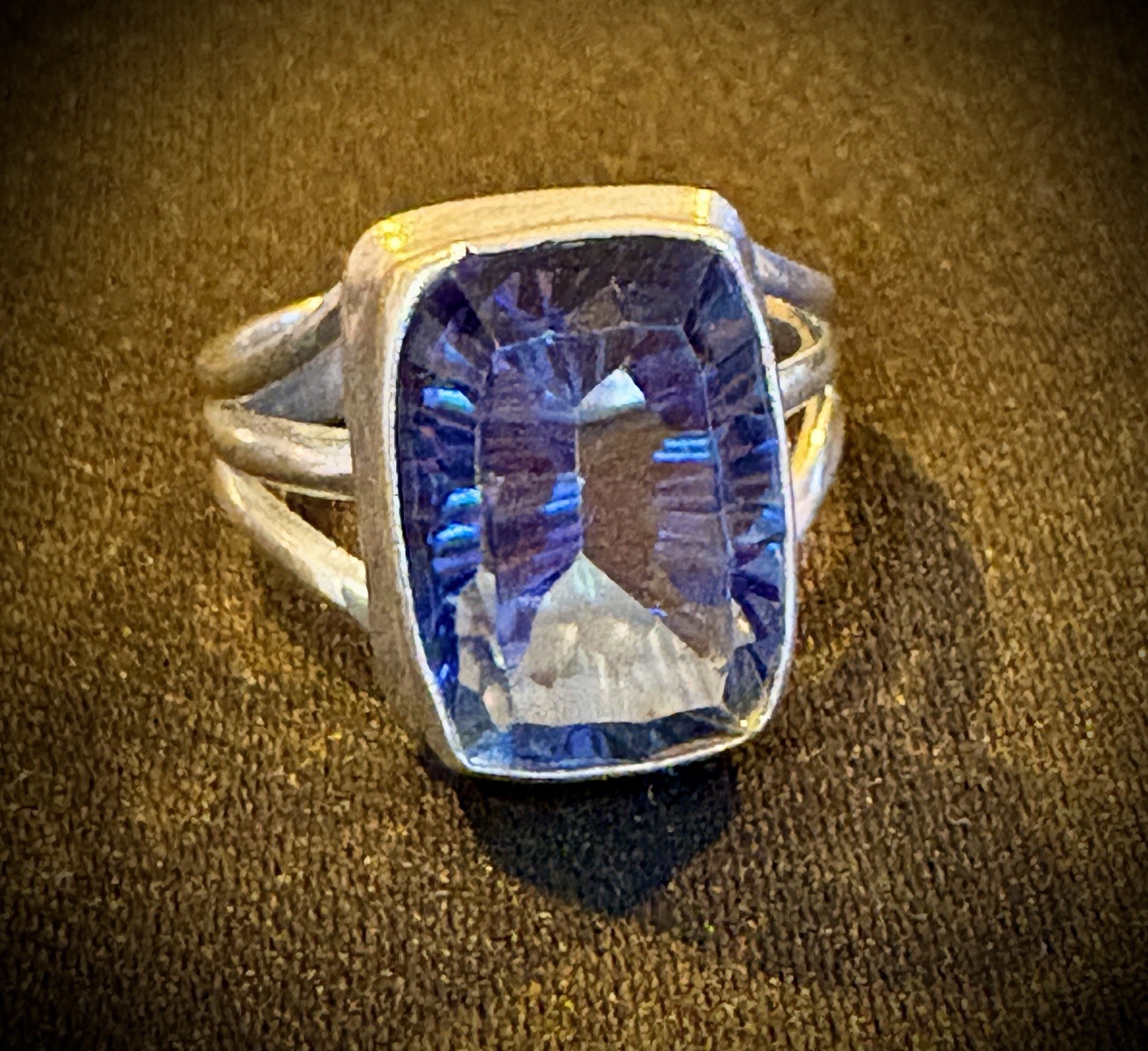 Sterling Silver Fantasy Cut Fluorite Gemstone Ring Size 6