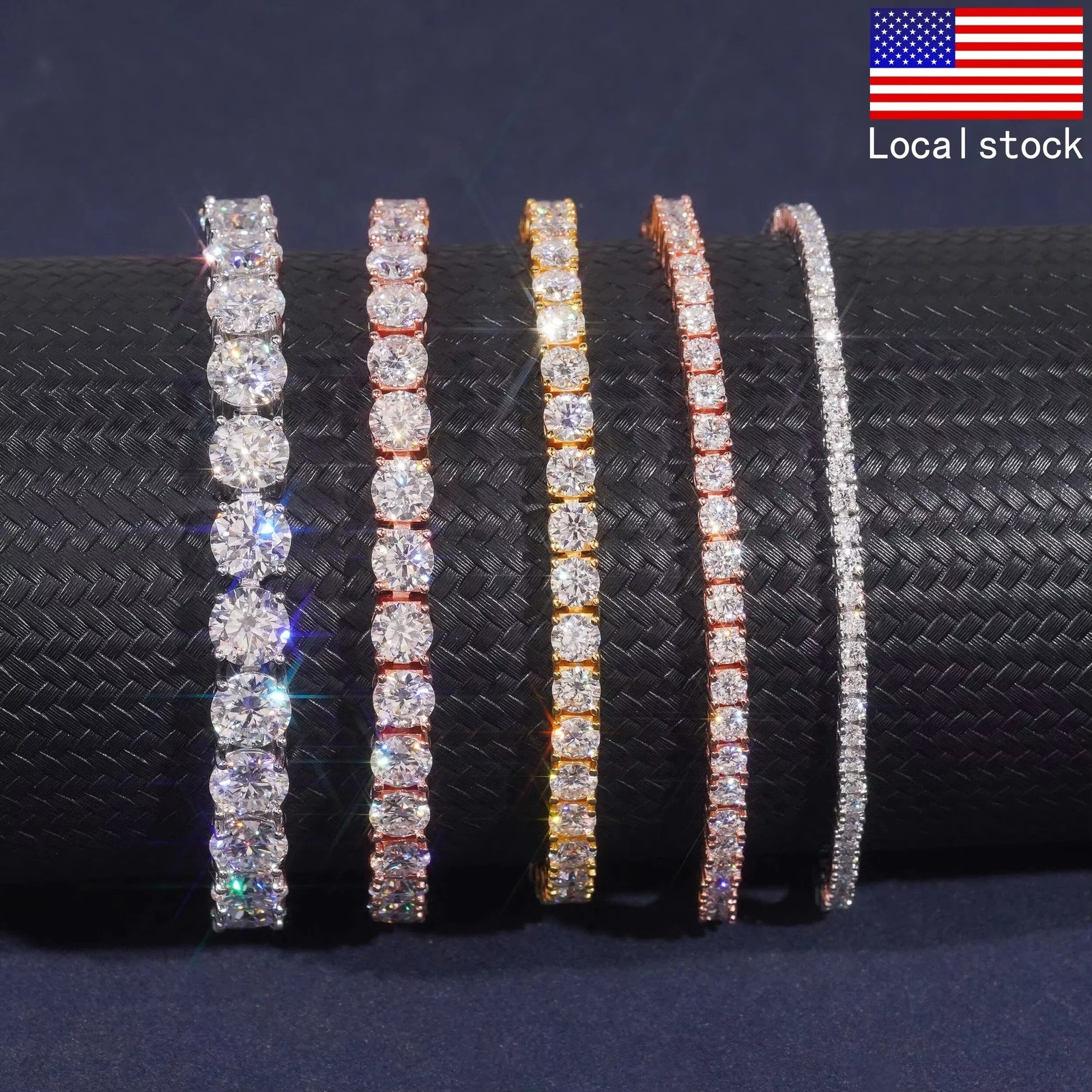 2-6.5mm VVS1 Moissanite Tennis Chain Necklace – 925 Sterling Silver – Men Women