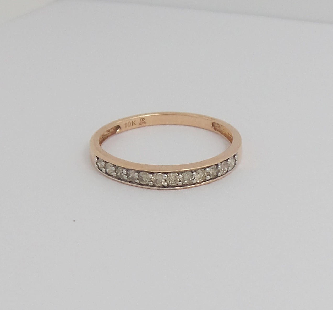 1/4CT Natural Diamond Shared Prong Anniversary Wedding Band Ring 10K Rose Gold