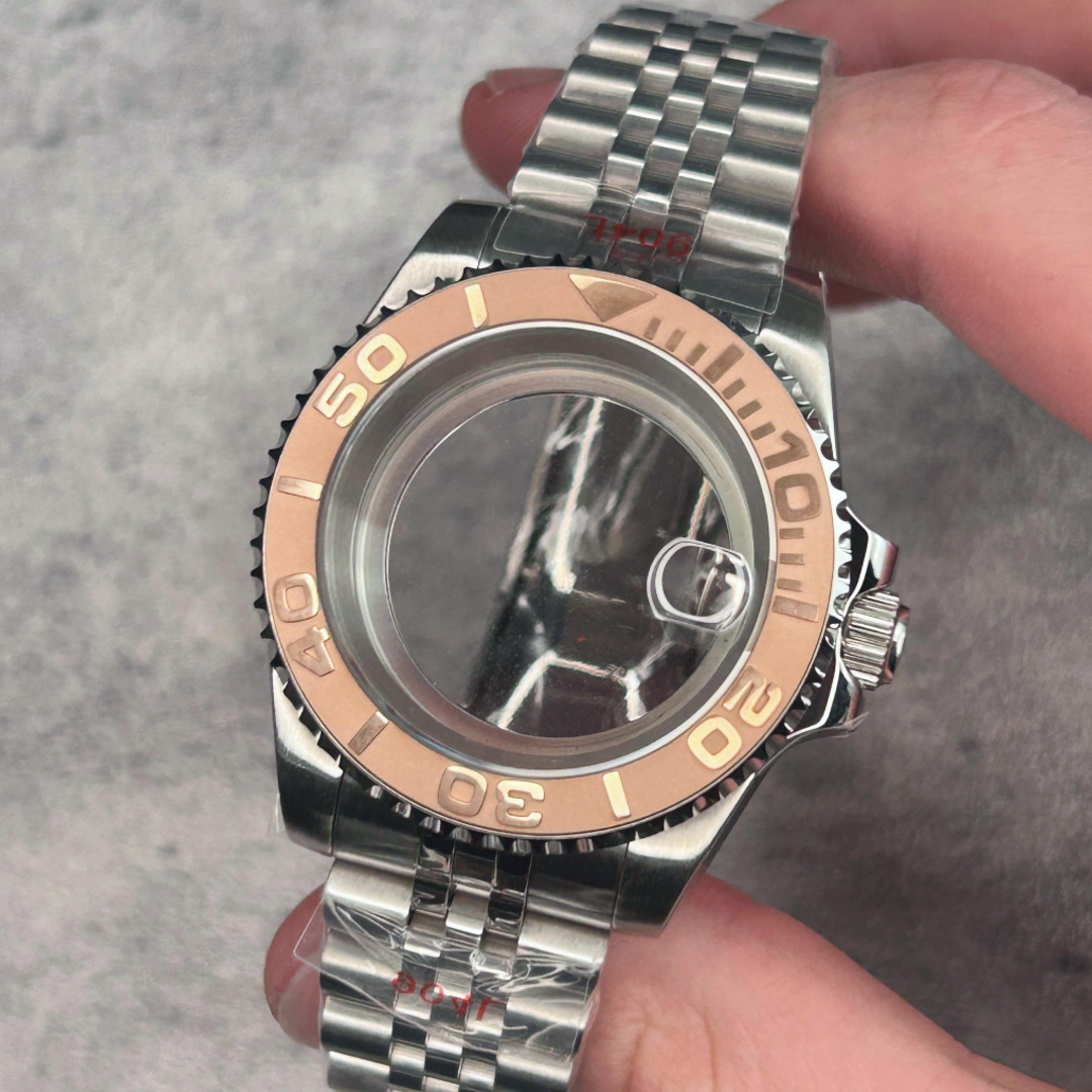 200M Waterproof 40mm Dive Rose Brushed Watch Case Sapphire Mod for NH35A NH34