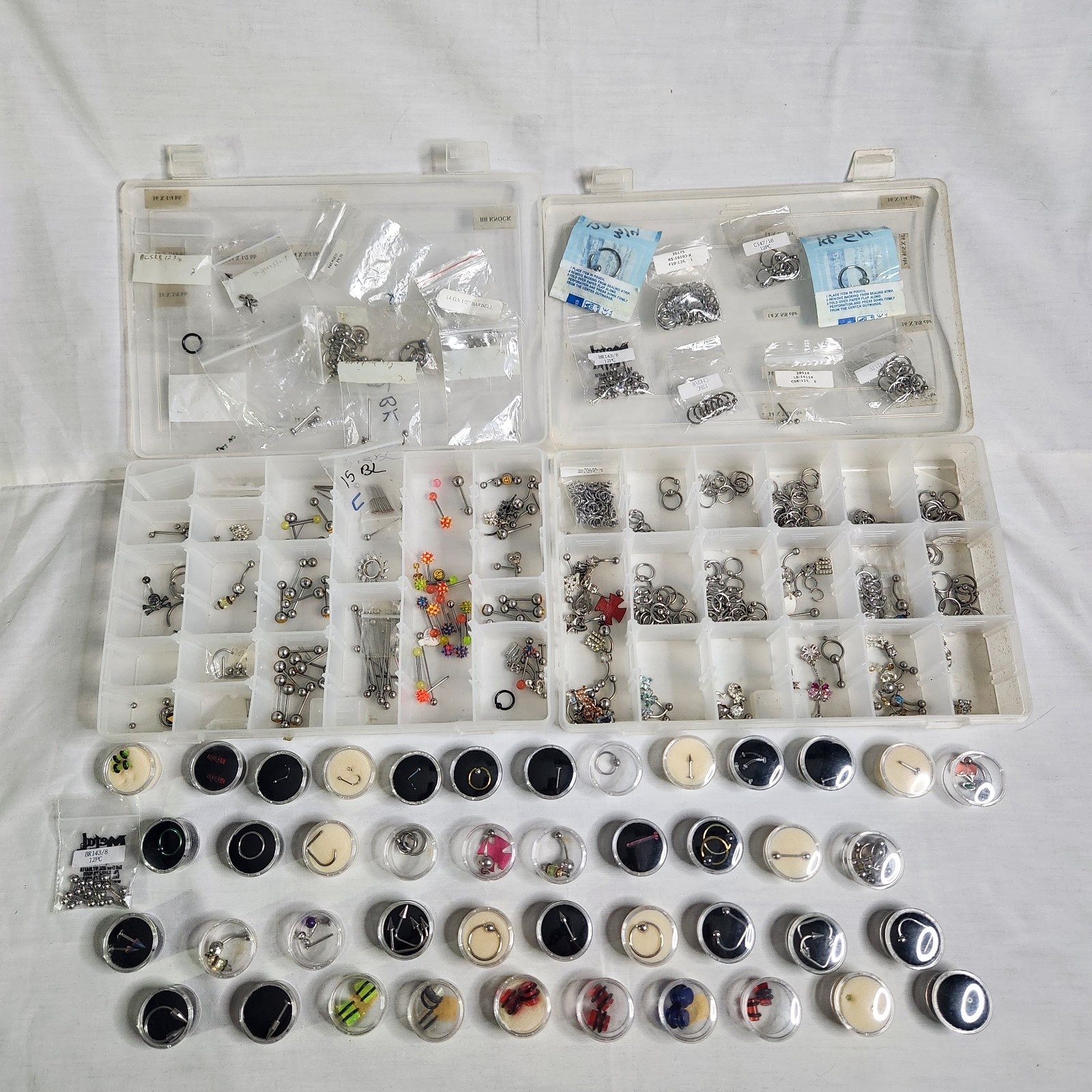 Vintage Body Jewelry Piercing HUGE Lot – Ear, Nose, Nipple, Lip Etc….