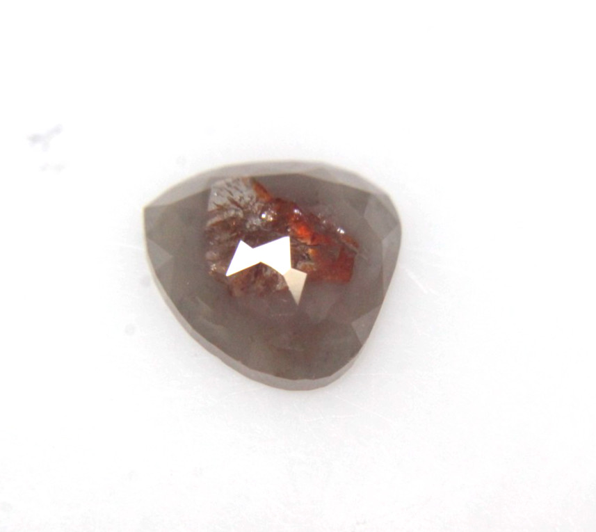 1.37Cts Pear Shape Gray Color Rose Cut Natural Real Diamond 7.84×7.36×2.60 MM