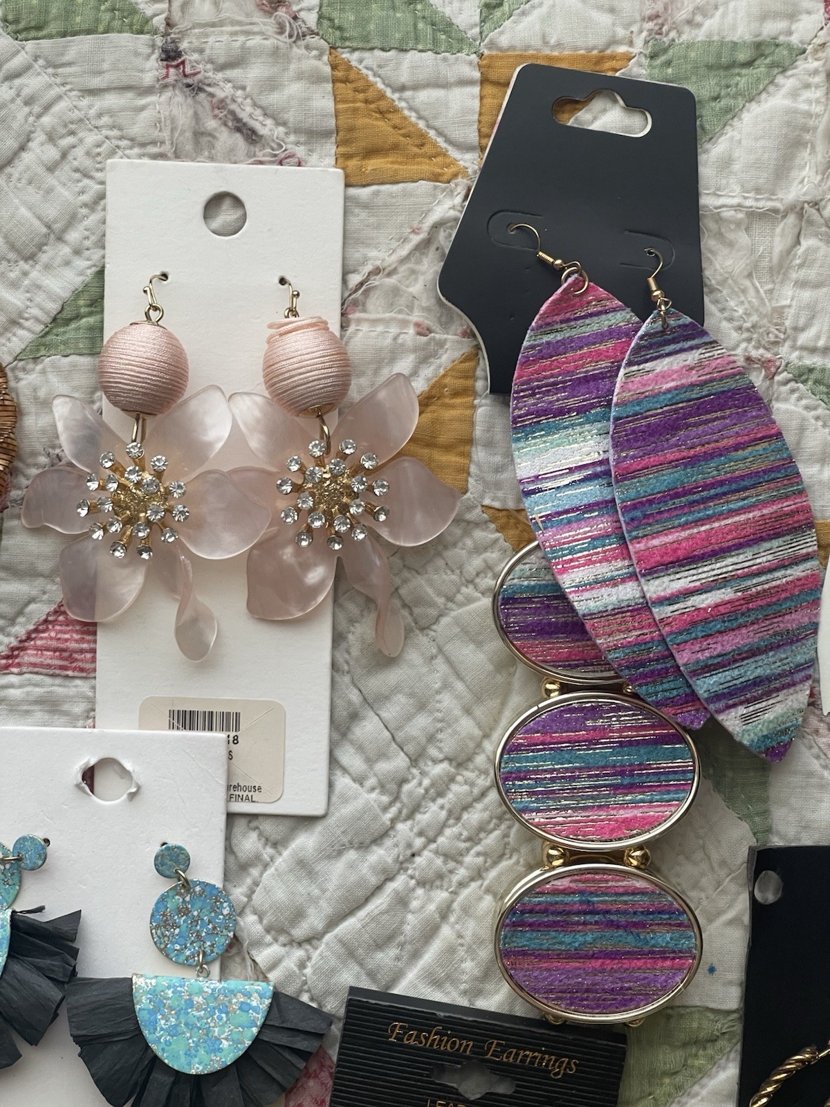 EARINGS LOT DANGLE DROP HOOP STUD TASSEL