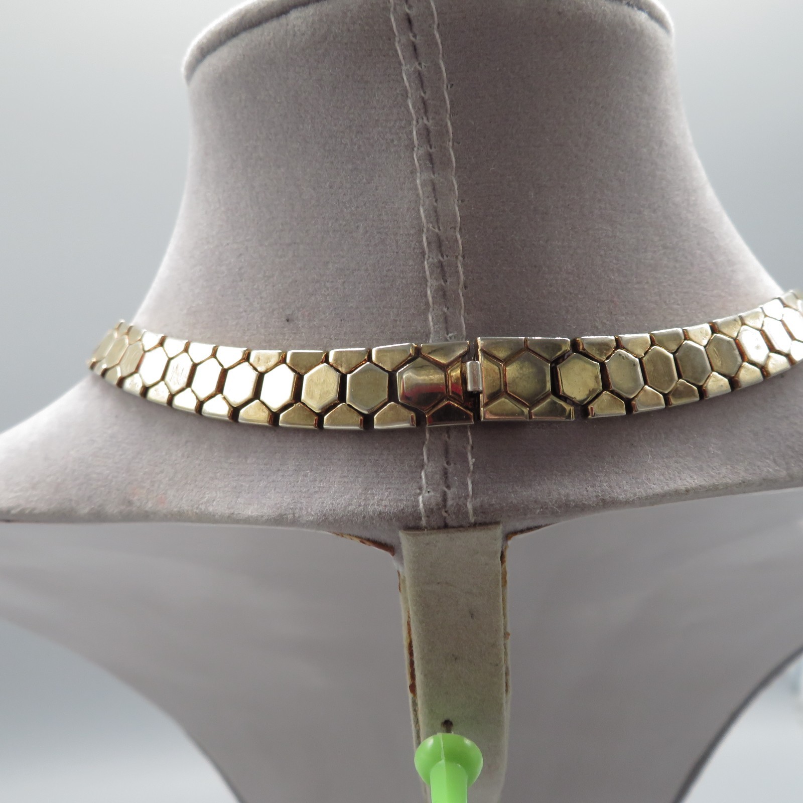 Crown Trifari lariat tie Necklace snakeskin honeycomb Alfred Phillipe VTG AS IS