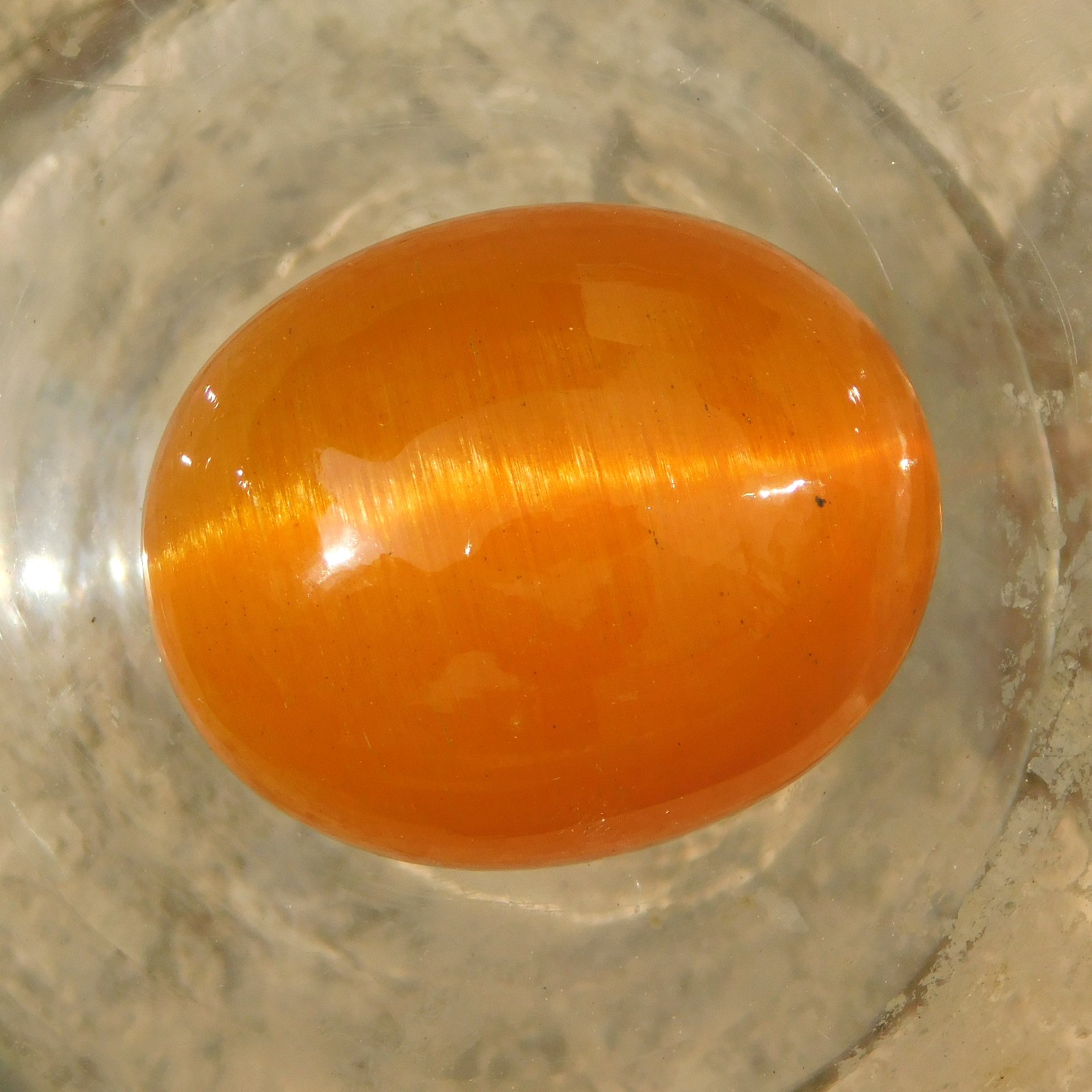 128.50 Cts Natural Orange Cats Eye Chrysoberyl Certified Sri Lankan Gemstone