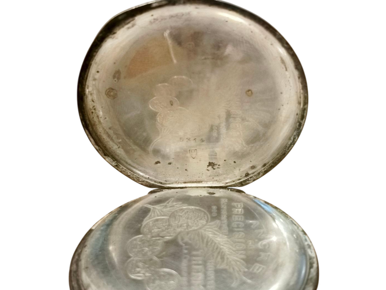 Vintage Pocket Watch – Silver Case with Niello – Horses Design – For Restoration