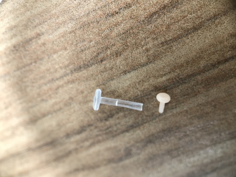 18G (1mm) 9/32″ inch (7mm) INTERNAL BIOPLAST LABRET MADONNA RETAINER TRAGUS LIP