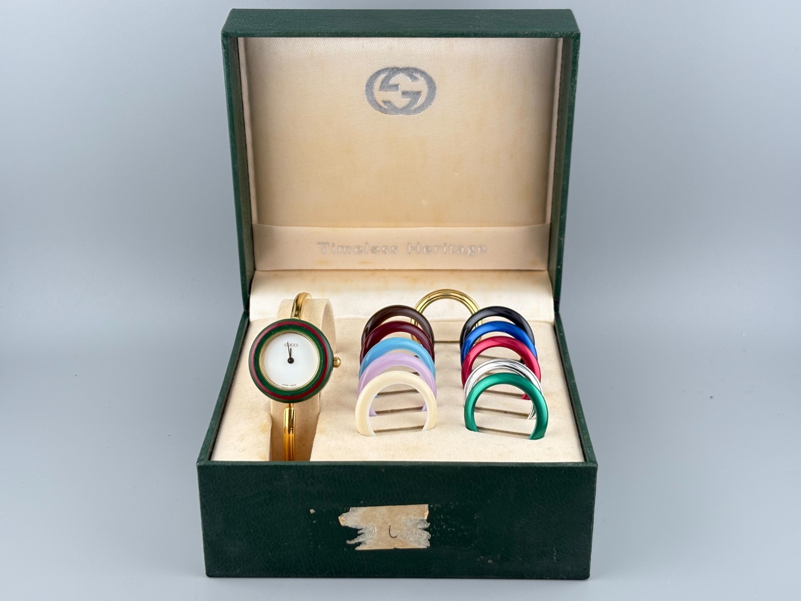 [Excellent] Vintage Gucci Change Bezel 11/12.2 Women Watch Gold White 12 Colors