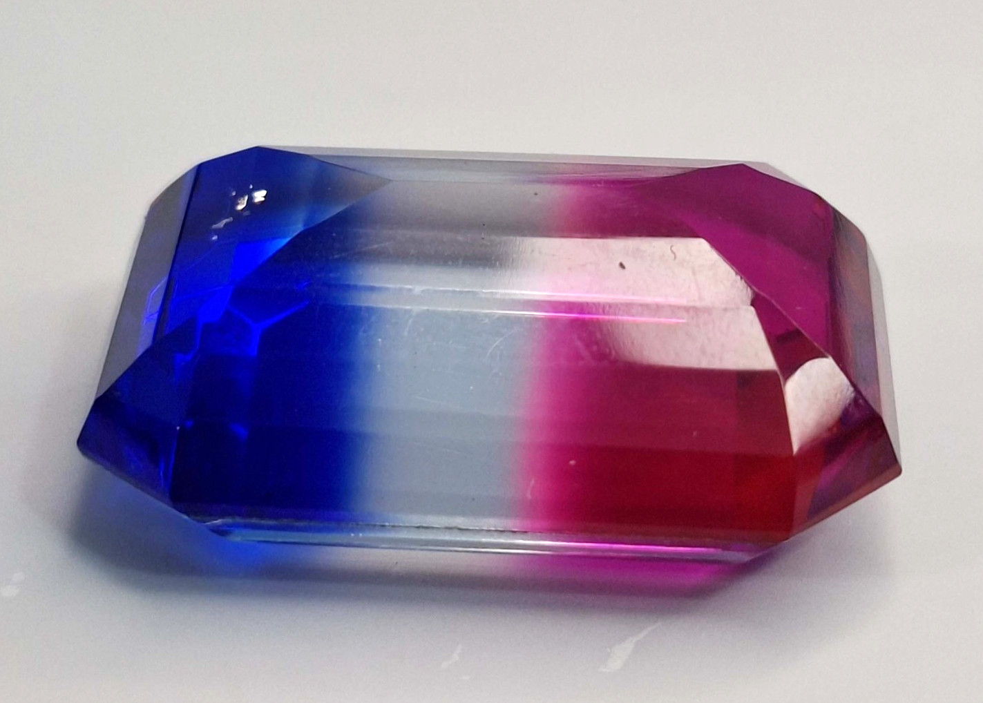 Bi-Colour Tourmaline 53-55 Ct Emerald Cut Fabulous Natural Loose Gemstone SP249