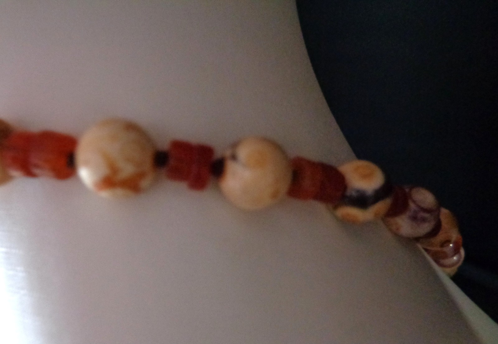 Artisan crafted,3” caged faceted red agate and carnelian pendant, on 18” hand kn