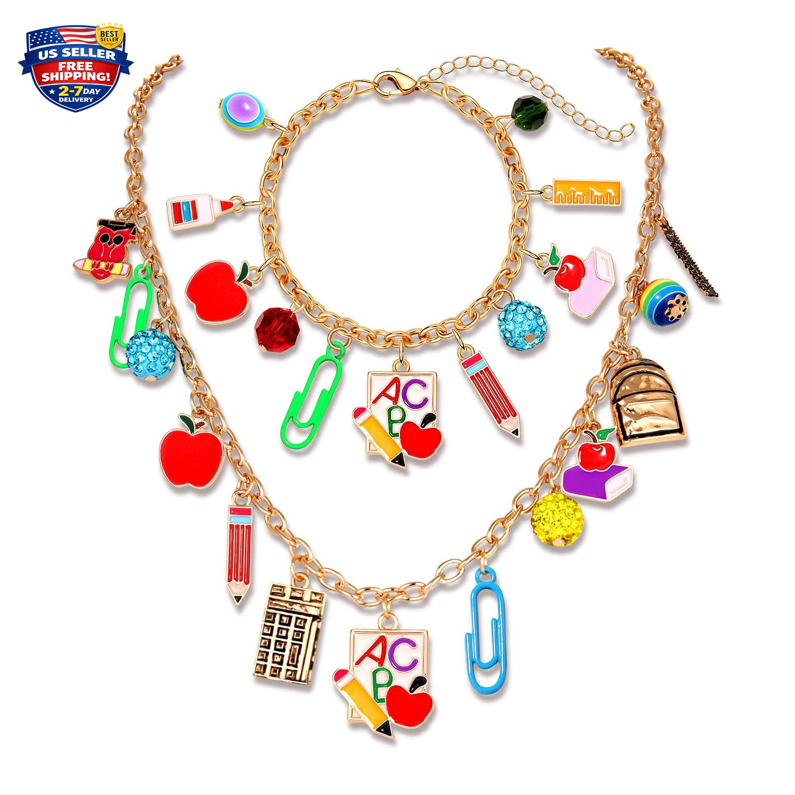Teacher Jewelry Set, Necklace Earrings Bracelet, Back to School Gifts, Teacher