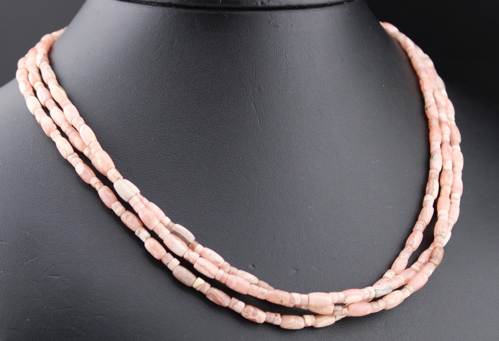 Mine Finds by Jay King Pink Rhodochrosite Layered Beads Sterling Silver Necklace