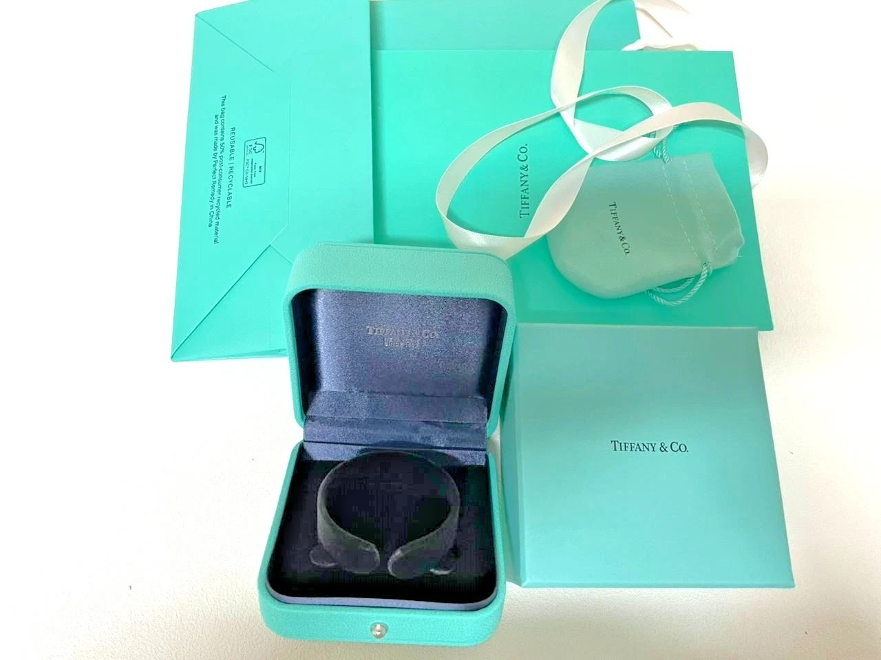 Tiffany & Co Watch or Bracelet Presentation Gift Storage Box in Blue Leather