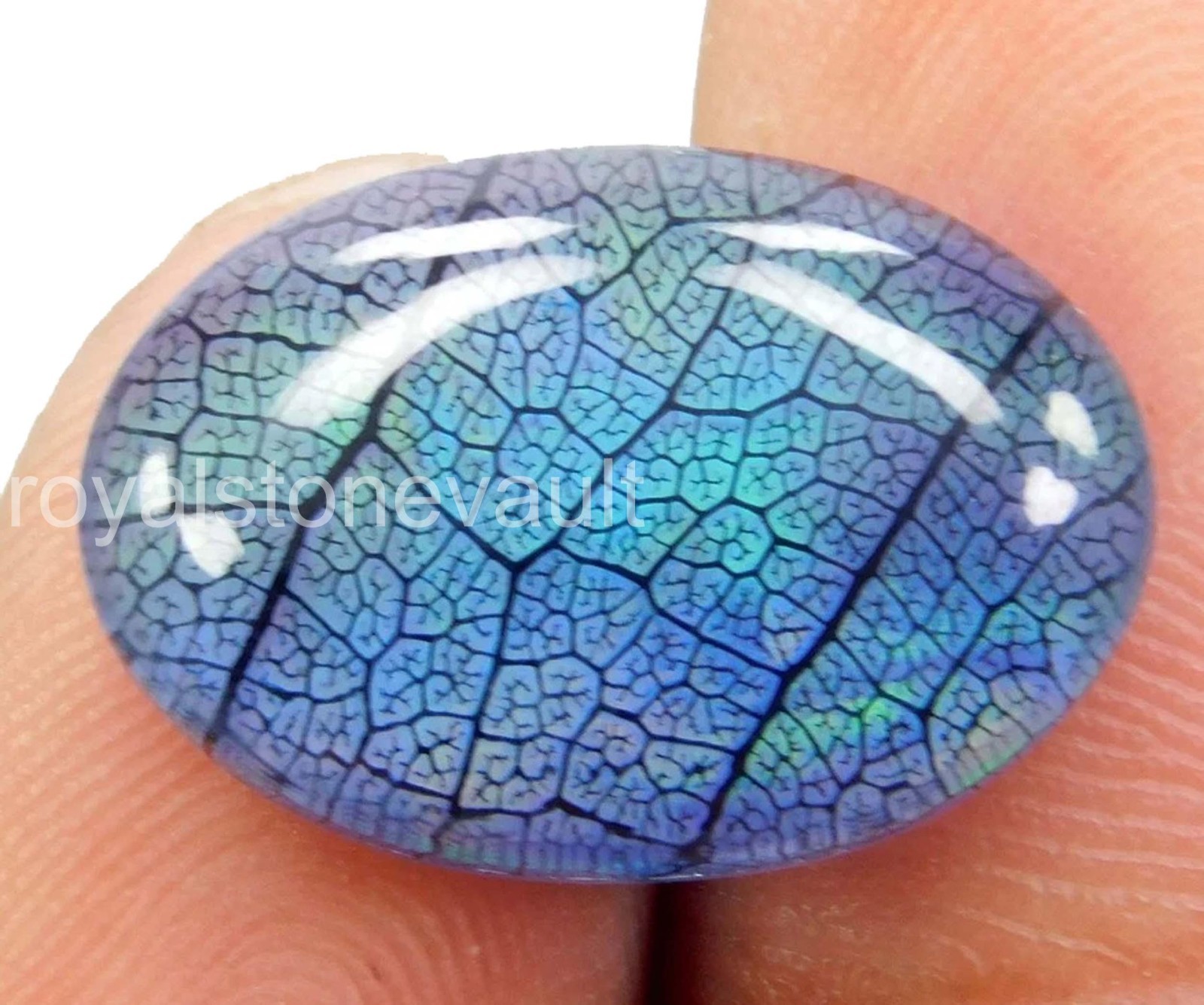 Natural Aurora Blue Fire Opal Doublet 8.95 Ct Certified Rainbow Color GemS D25