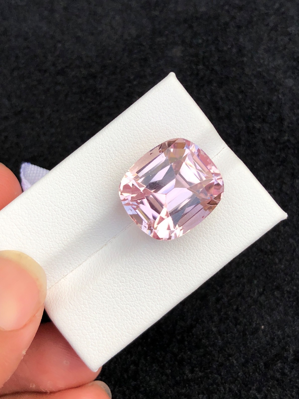 26.6. Carat Natural Cut Kunzite Cushion Shape loose gemstone From Afghanistan