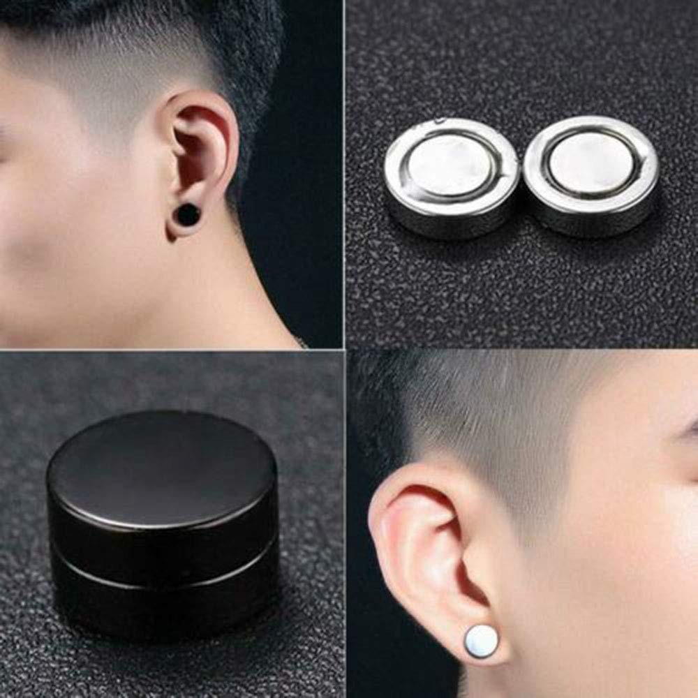 12 Pairs Stainless Steel Non Pierced Magnetic Earrings for Men Women CZ