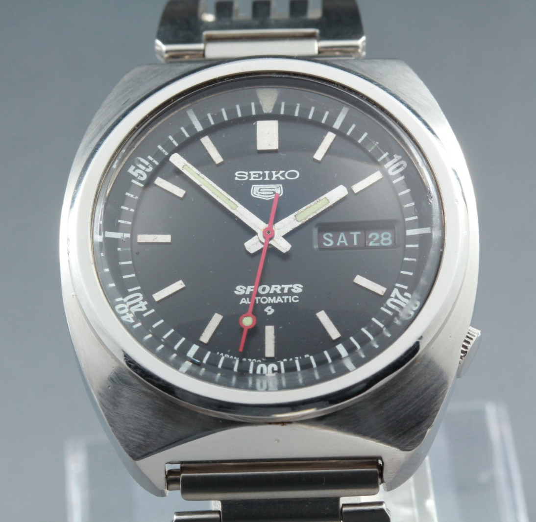 Vintage [Near Mint] Seiko 5 sports 6319-6000 Black Dial Men’s AT Watch JPN #56