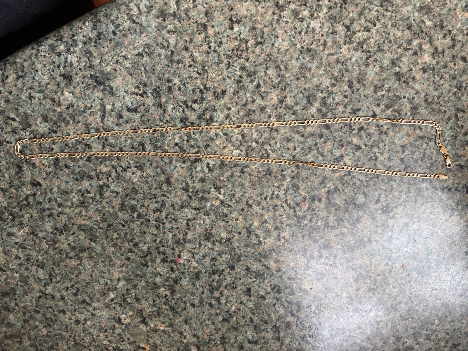 14kt Solid Yellow Gold Figaro chain, 25inches, 9.5 grams
