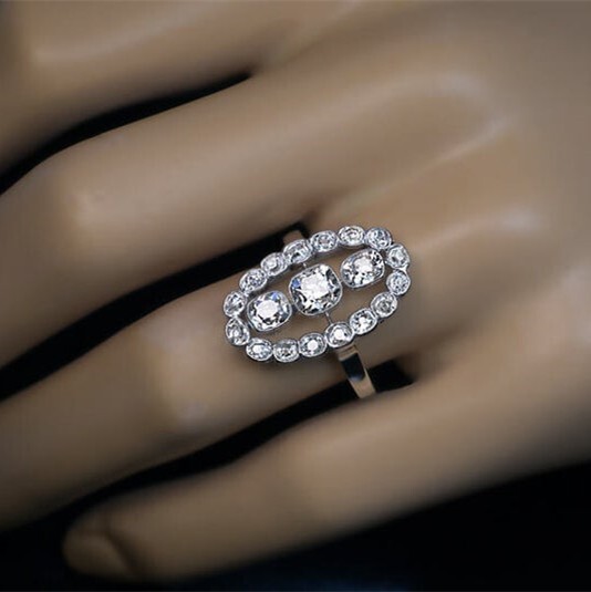 2.50 CT CZ Authentic Victorian Style Engagement Ring Silver Plated Elegant Ring