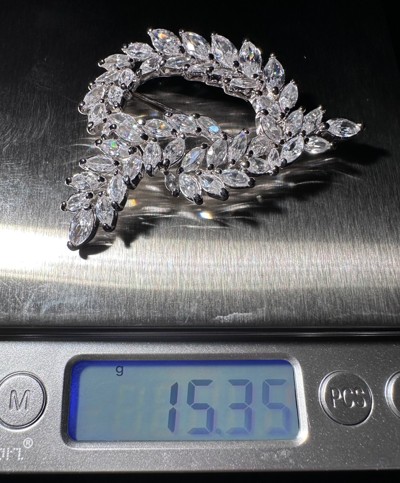 VTG Nolan Miller Glamour Collection Magical Marquise Knot Pin Red Carpet Bling