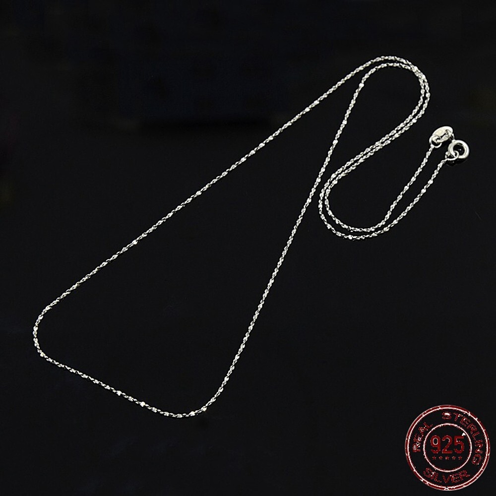 Real Solid 925 Sterling Silver Twisted Diamond Cut Snake Chain Necklace N10